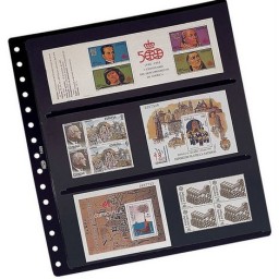 Pack 10 fundas para sellos. 3 alojamientos por cada lado.