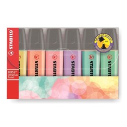 Rotulador fluor pastel 6 colores.