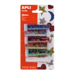 6 botes 7 g. purpurina colores Apli 13343