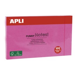 BL100 notas adhesivas rosas brillantes 75x125 Apli 15003