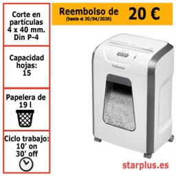 Destructora papel Fellowes 15C uso moderado 100017466