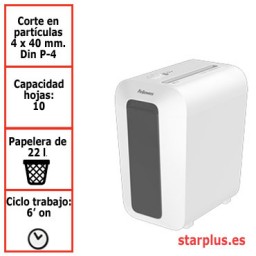Destructora papel Fellowes LX65 blanca uso moderado 100110076
