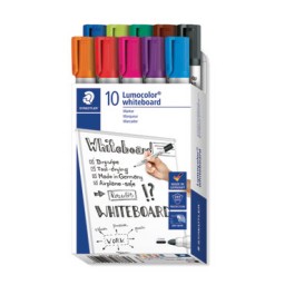 10 rotuladores para pizarra Lumocolor Staedtler 351B10