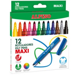 12 rotuladores de color Maxi Alpino AR000006