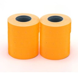 6 rollos etiqueta manual 26x16 mm. naranja Apli 101719