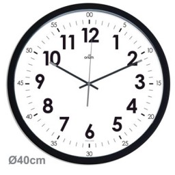 Reloj analógico ø40 cm. Negro