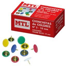 Caja 100 chinchetas colores número 2 MTL 79218