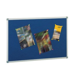 Tablero de corcho tapizado azul 90x150 cm. Faibo 611T-4A
