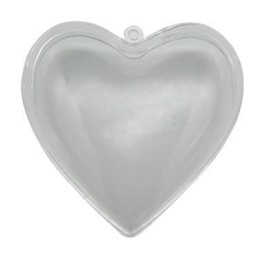 10 corazones de plástico cristal 60 mm. Niefenver 1300152