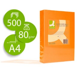 500HJ papel naranja neón 80 g/m² Din A-4 Q-Connect 72068